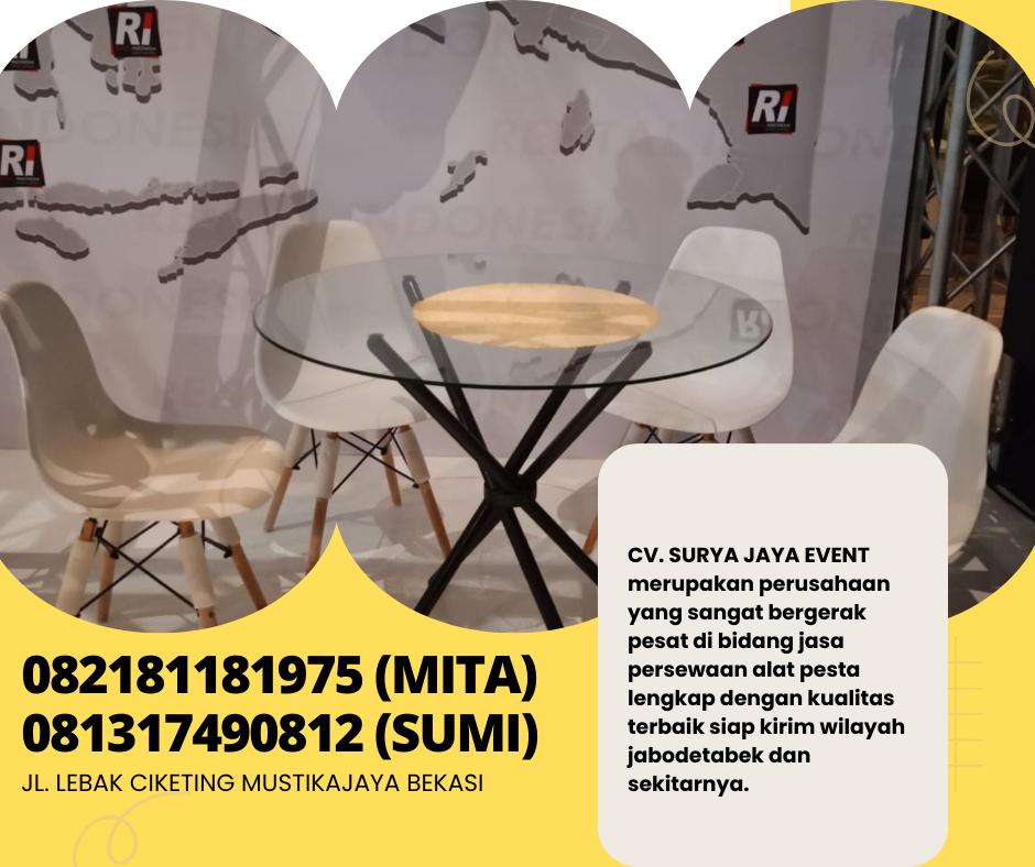 Sewa Meja Kaca Bundar Type Dealing Dan meja Kaca VIP Kotak Jakarta