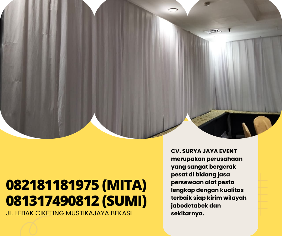 Rental Tirai Putih Event Poltek AKA Bogor
