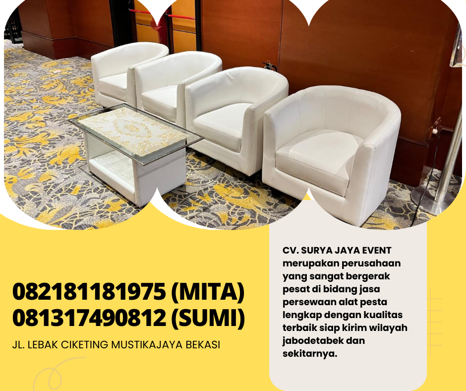 Sewa Sofa Single Putih Dan Sofa Oval Area BSD Tangerang