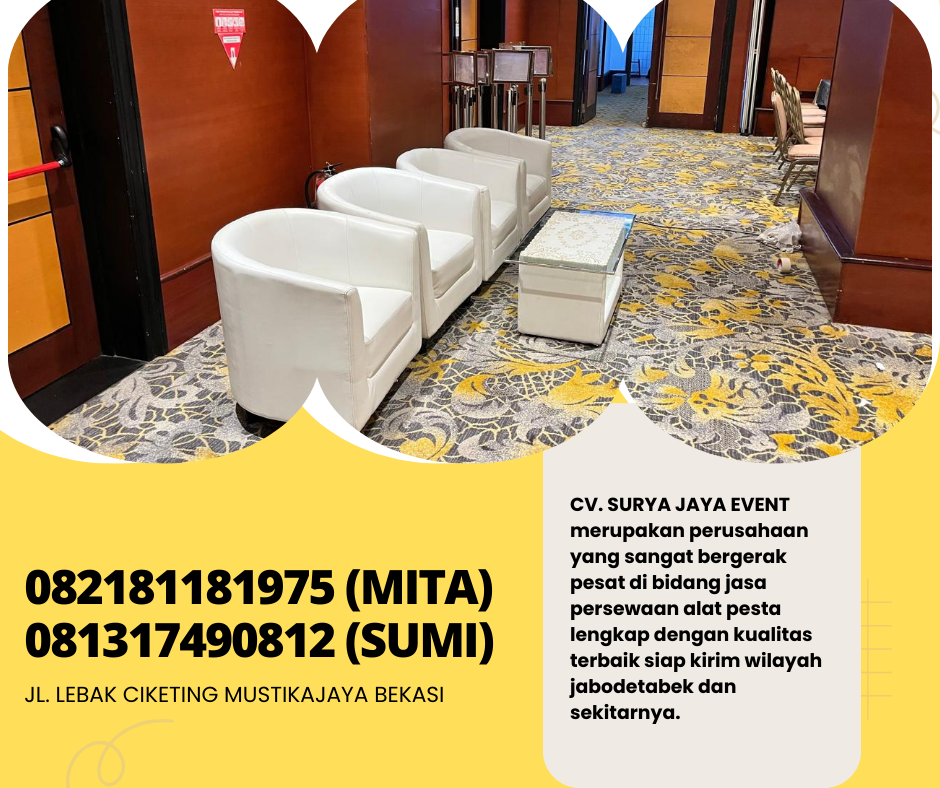 Sewa Sofa Single Putih Dan Sofa Oval Area BSD Tangerang