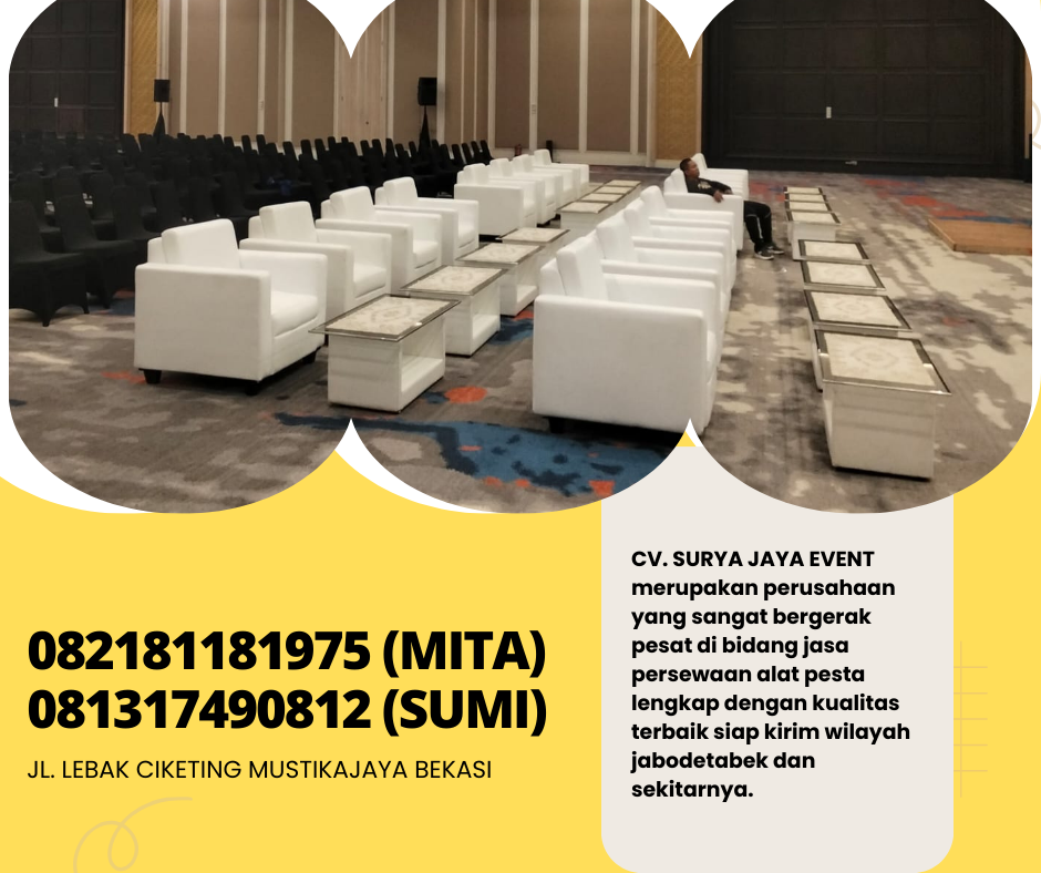 RENTAL SOFA KOTAK PUTIH MINIMALIS DI BOGOR