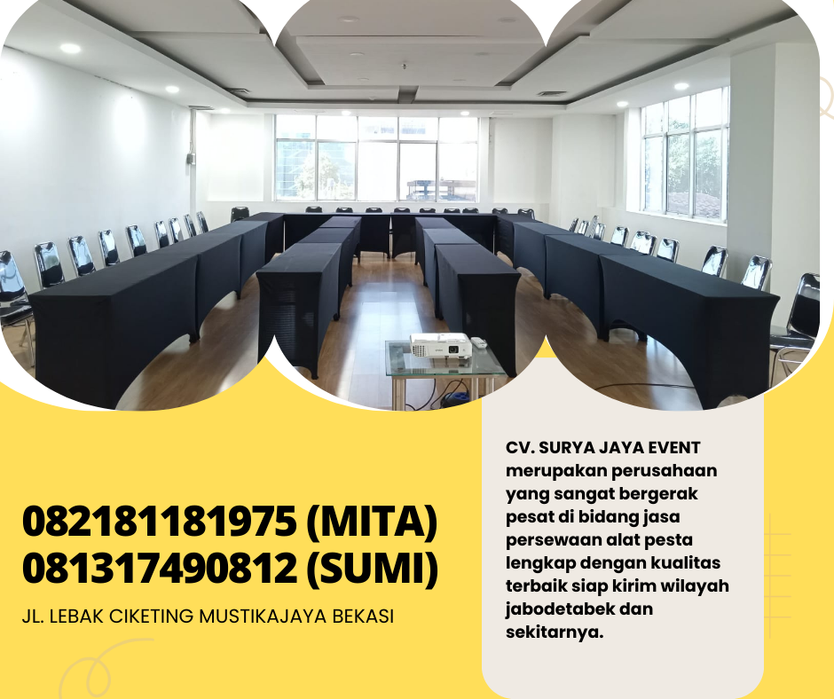 Sewa Meja IBM Taplak Hitam Event BSD