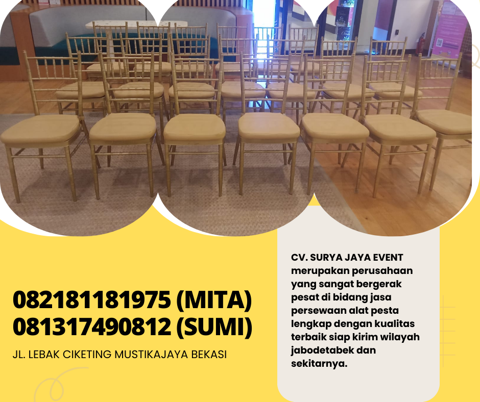GUDANG SEWA KURSI TIFFANY MEWAH AREA JAKARTA  