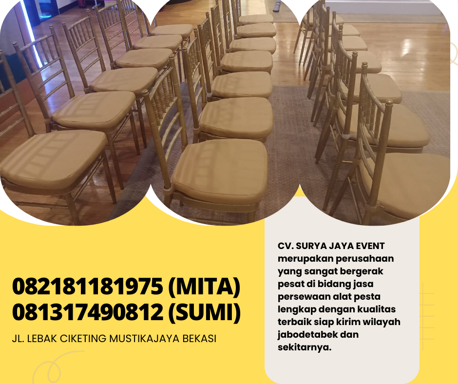 GUDANG SEWA KURSI TIFFANY MEWAH AREA JAKARTA  