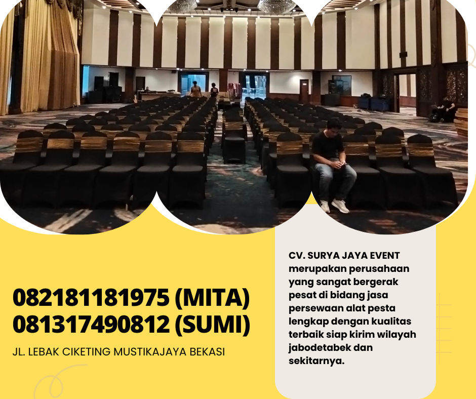 RENTAL KURSI SUSUN COVER HITAM AREA BOGOR
