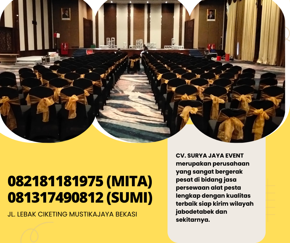 RENTAL KURSI SUSUN COVER HITAM AREA BOGOR