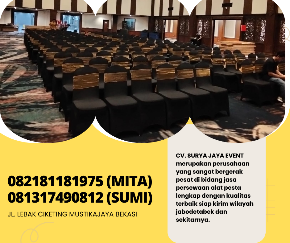 RENTAL KURSI SUSUN COVER HITAM AREA BOGOR