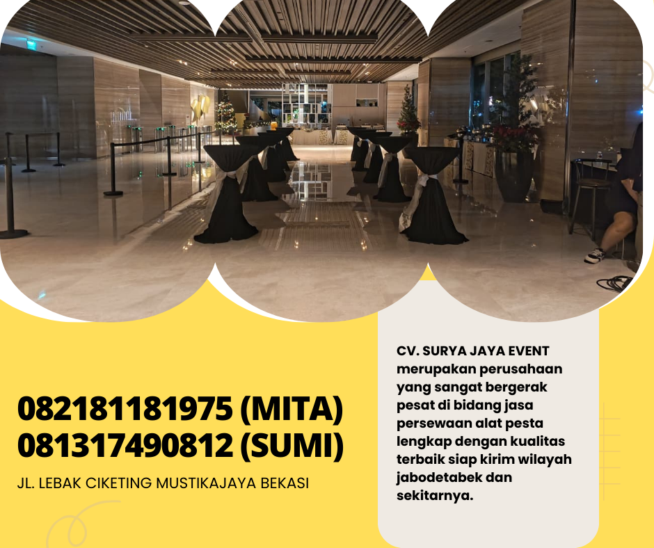 DISEWAKAN MEJA BARSTOOL COVER HITAM DI BOGOR