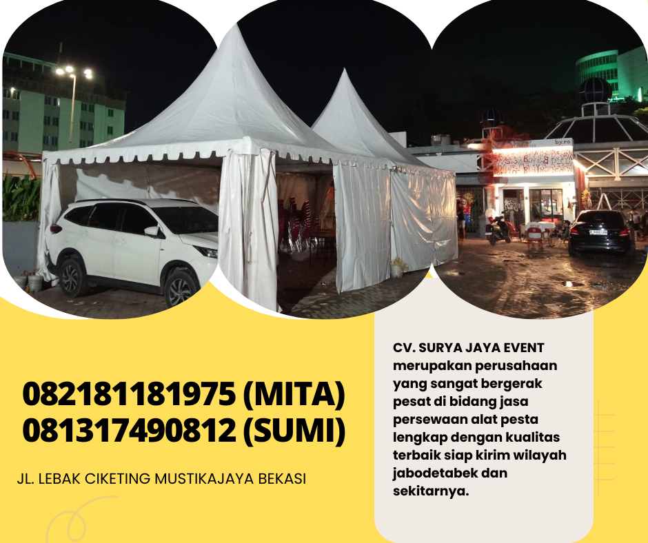 Rental Tenda Kerucut Sarnafil Putih Area Tanjung Periok Jakut