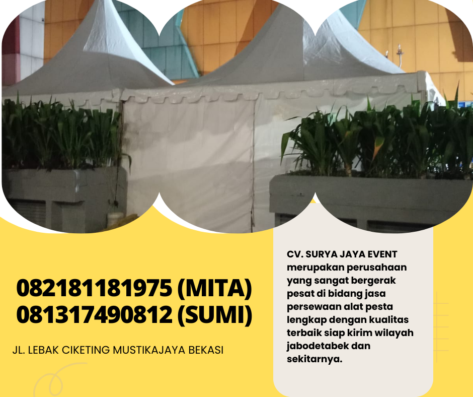 Rental Tenda Kerucut Sarnafil Putih Area Tanjung Periok Jakut
