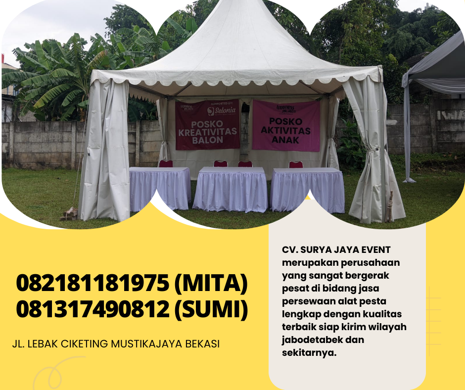 Rental Tenda Kerucut Sarnafil Putih Area Tanjung Periok Jakut