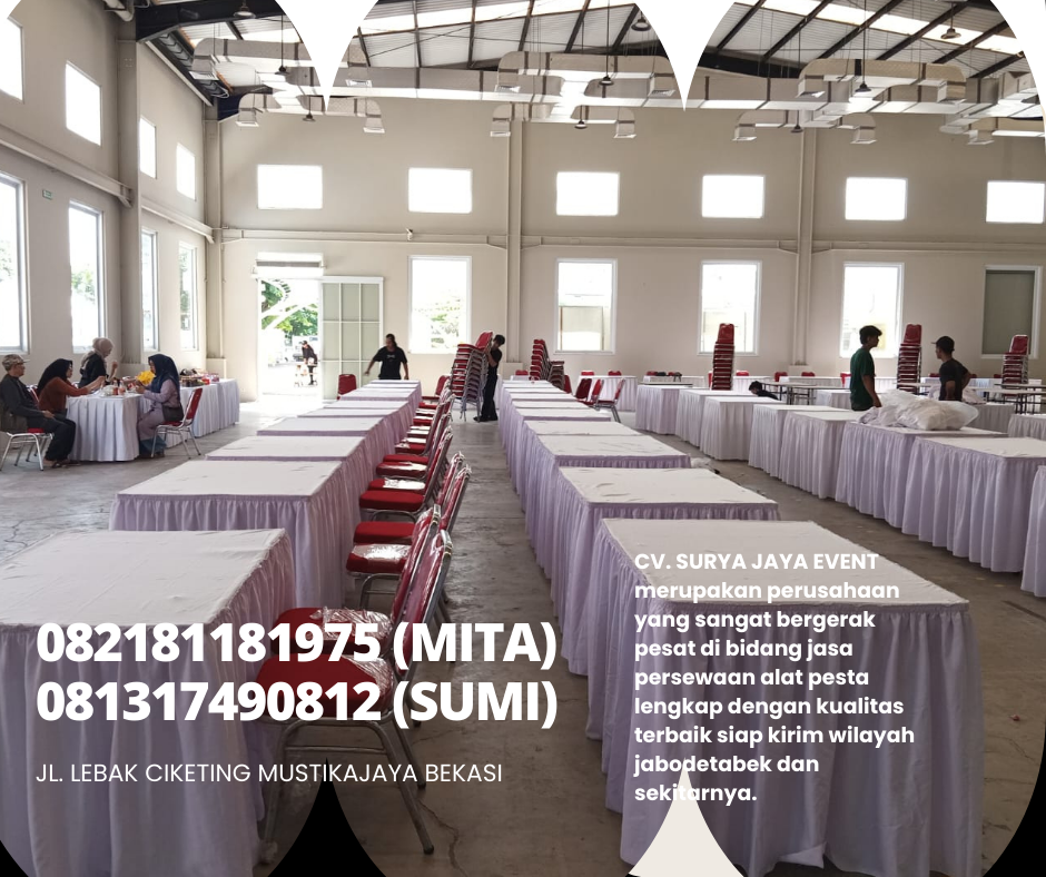 Rental Meja Kotak Cover Putih Bersih Jakarta