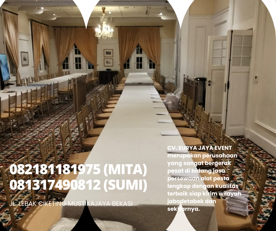 Sewa Meja Lesehan, Karpet permadani Kursi Tiffany Jakarta