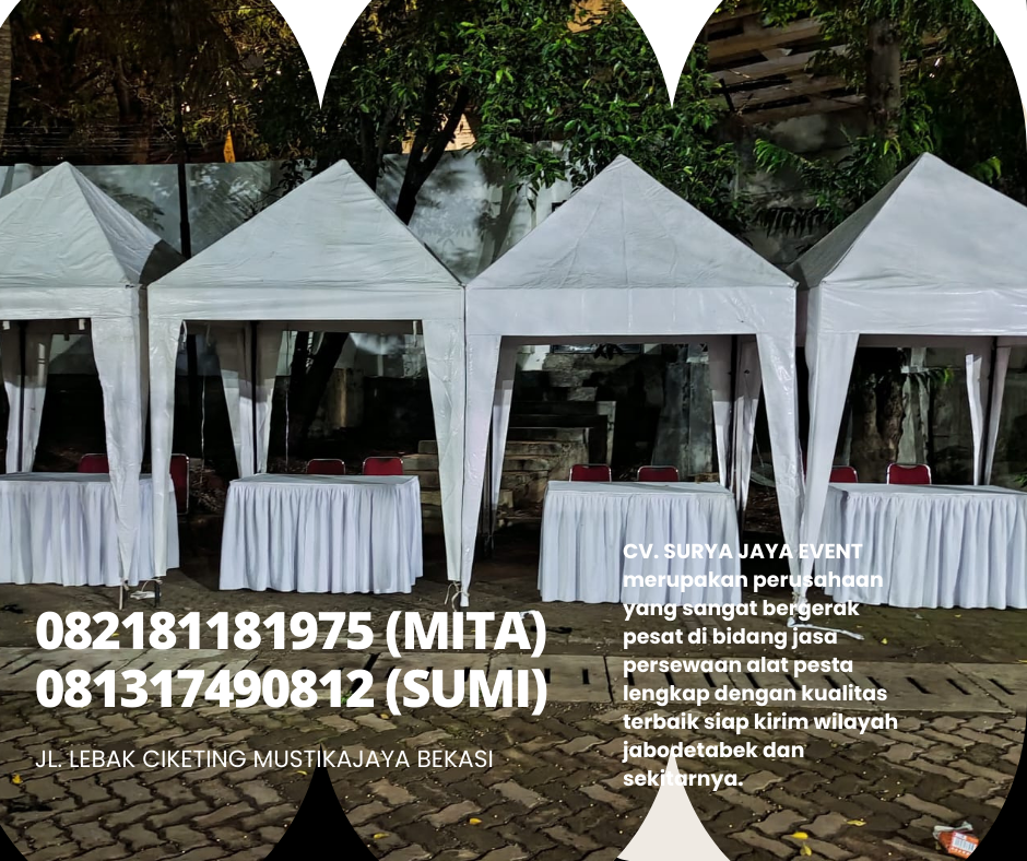 Rental Tenda Type Bazar Putih Area Jakarta Stok Banyak