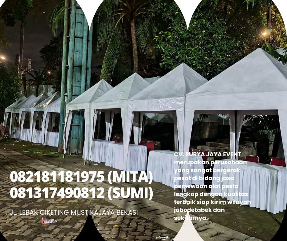 Rental Tenda Type Bazar Putih Area Jakarta Stok Banyak