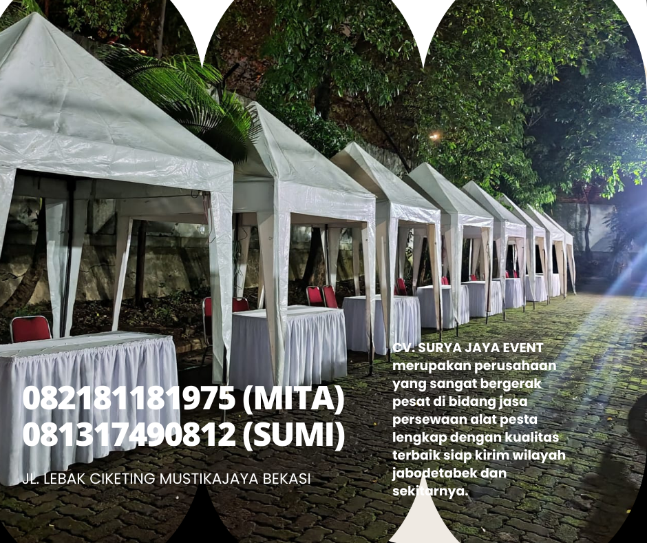 Rental Tenda Type Bazar Putih Area Jakarta Stok Banyak