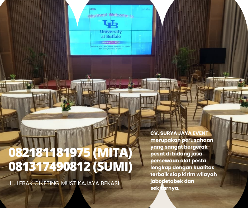 Sewa Kursi,Sewa Meja Bekasi Plus cover