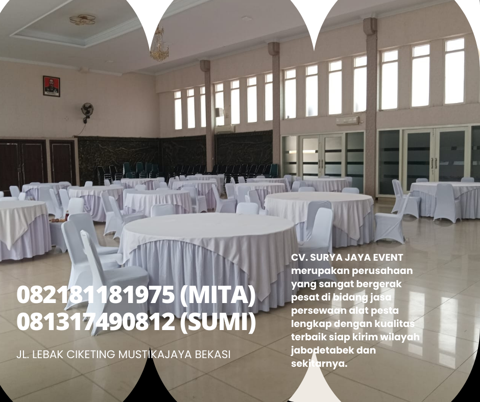 Sewa Kursi Dan Meja Cover Putih Area Bogor
