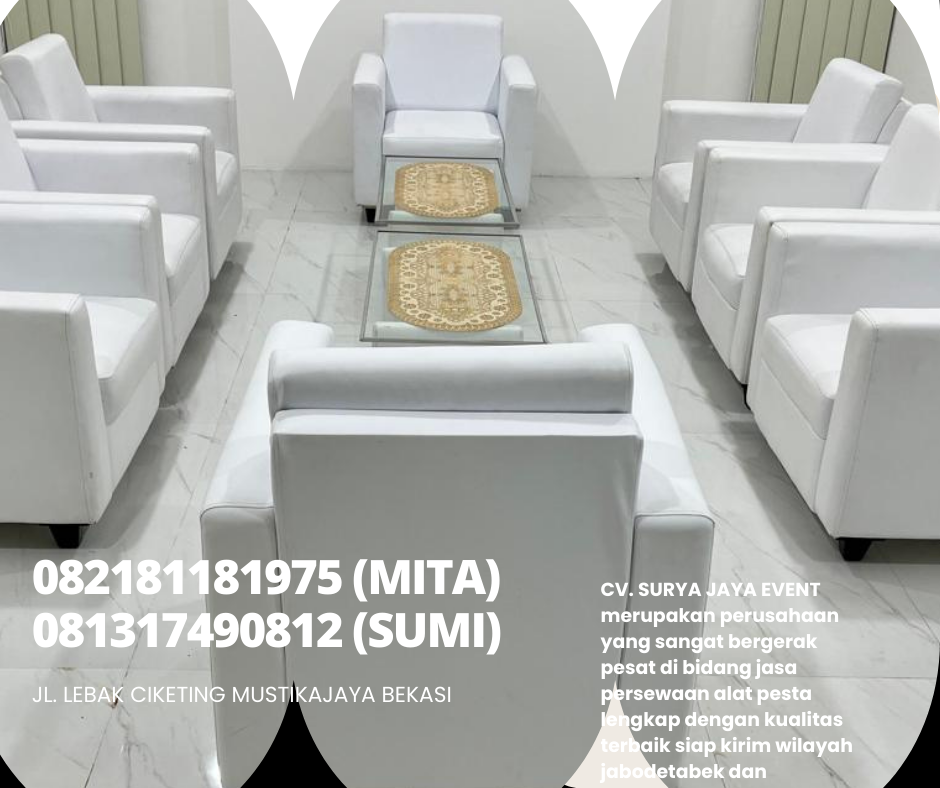 Rental Sofa Putih Type Single,Double Dan Triple Jakarta