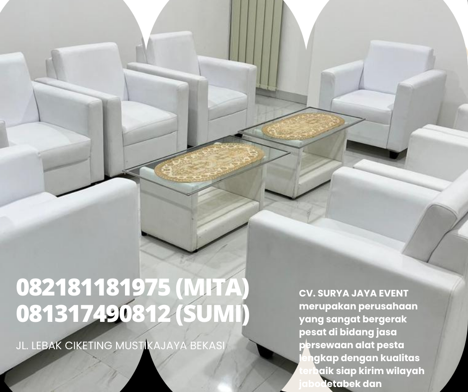 Rental Sofa Putih Type Single,Double Dan Triple Jakarta