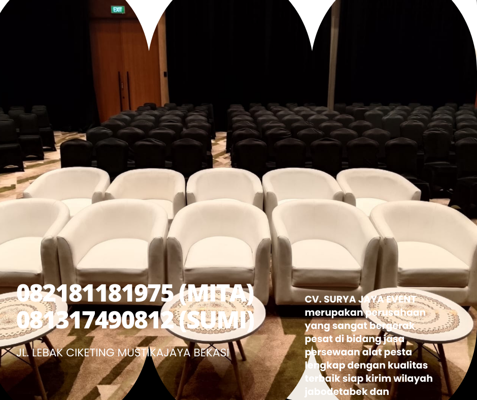 Sewa Sofa Kotak Dan Oval Putih Bersih area Jakpus