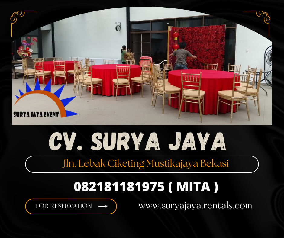 Sewa Kursi VIP Tiffany Dan Round Table Taplak Tebar Merah Jakarta