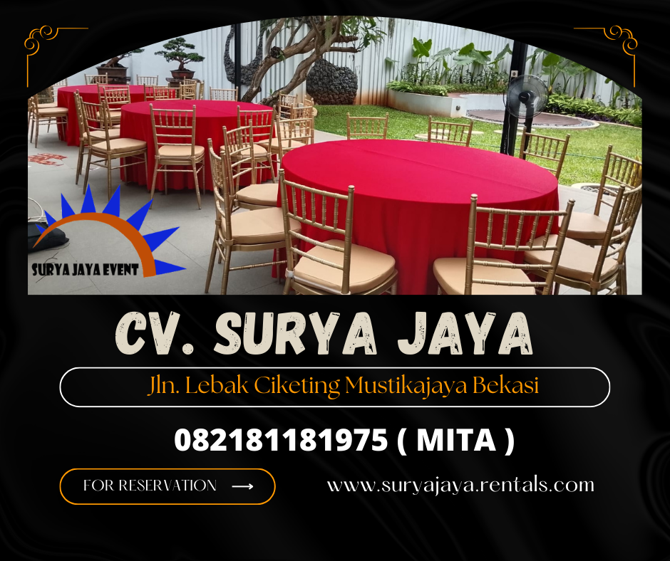 Sewa Kursi VIP Tiffany Dan Round Table Taplak Tebar Merah Jakarta