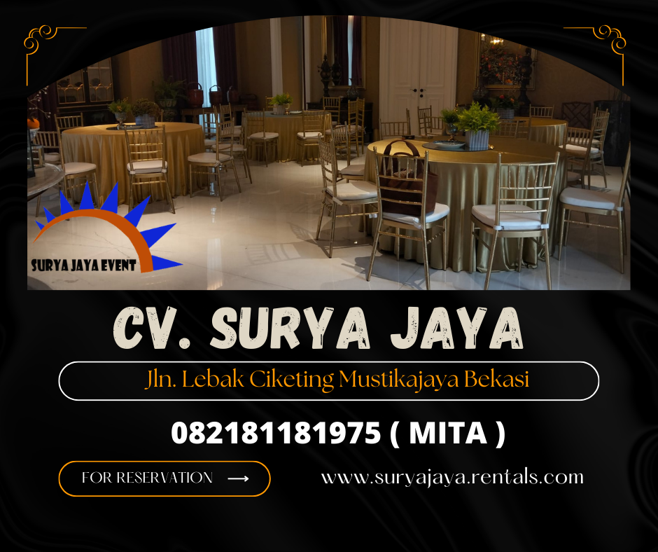Sewa Kursi Tiffany Gold Dan Round Table Cover Gold Jakarta