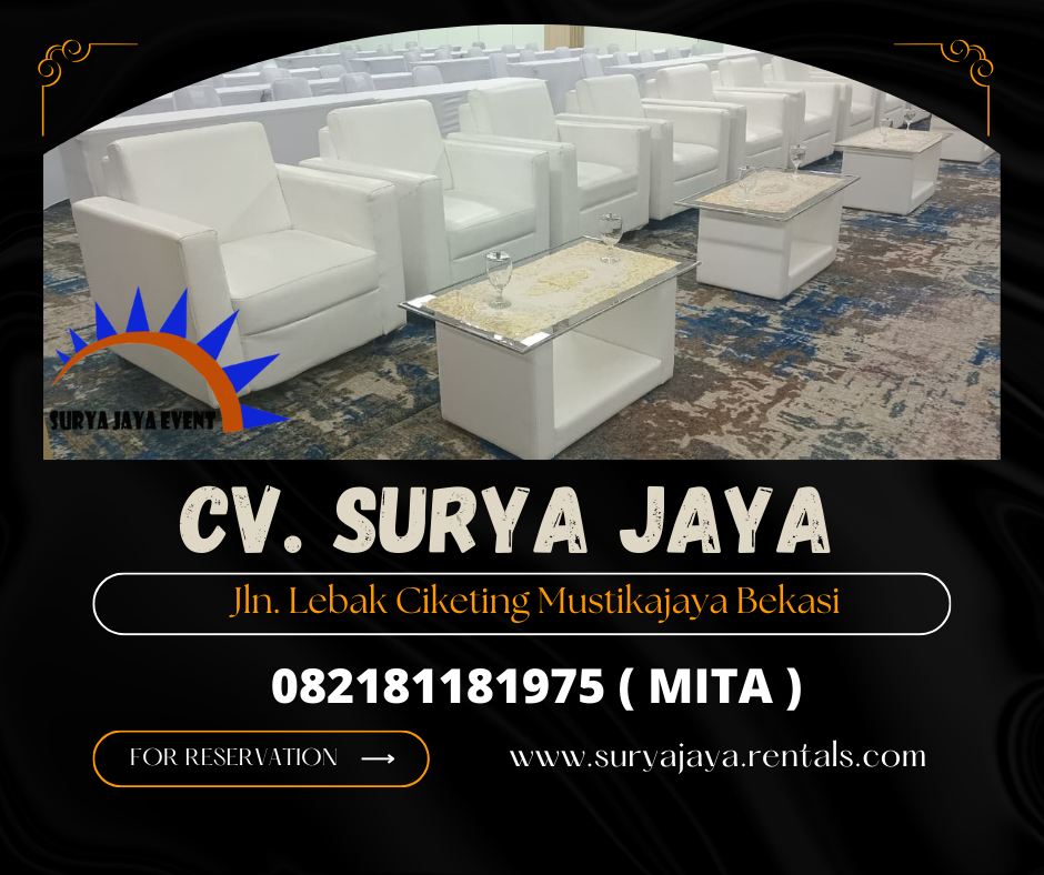 Rental Sofa Dan Meja Kaca VIP Putih Event IPB Bogor