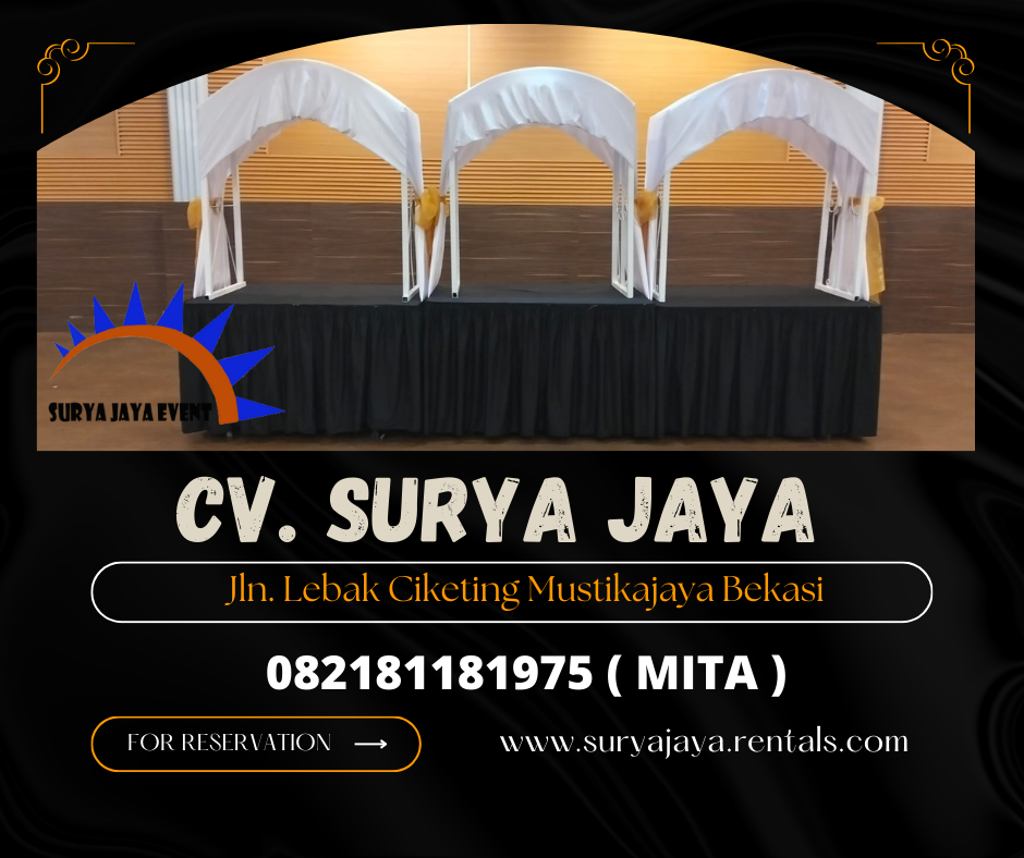 Sewa Gubukan Stand Makanan Meja cover Hitam Jakarta