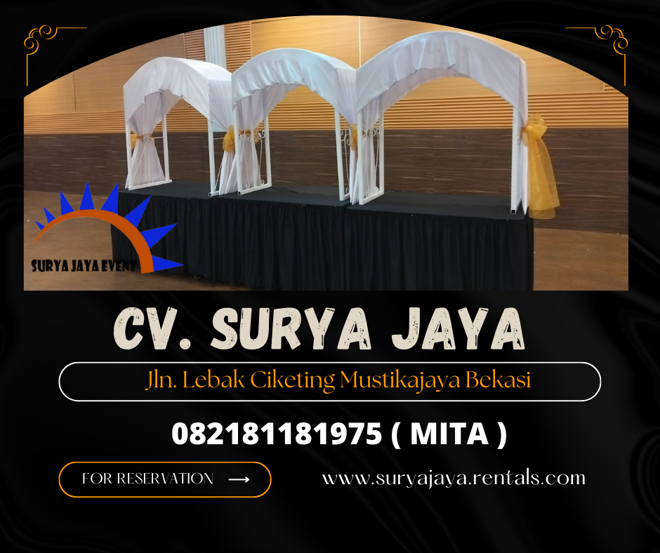 Sewa Gubukan Stand Makanan Meja cover Hitam Jakarta