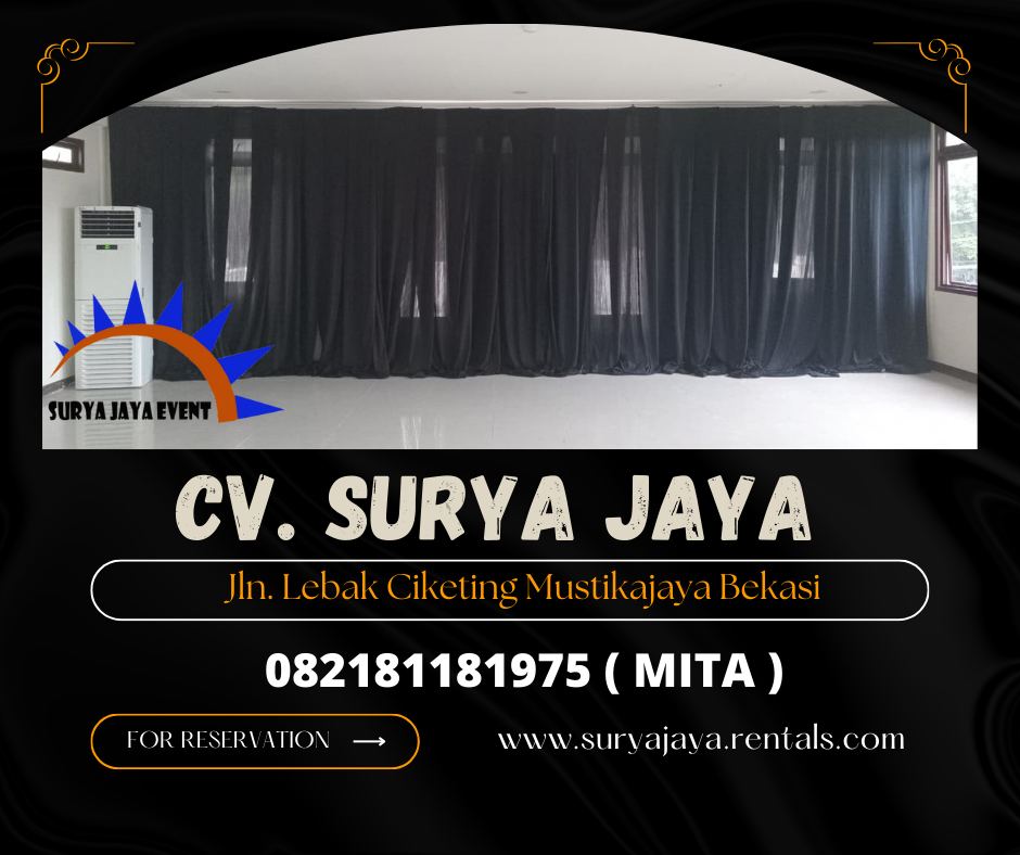 Sewa Tirai Dan Sofa Oval Hitam area Bogor