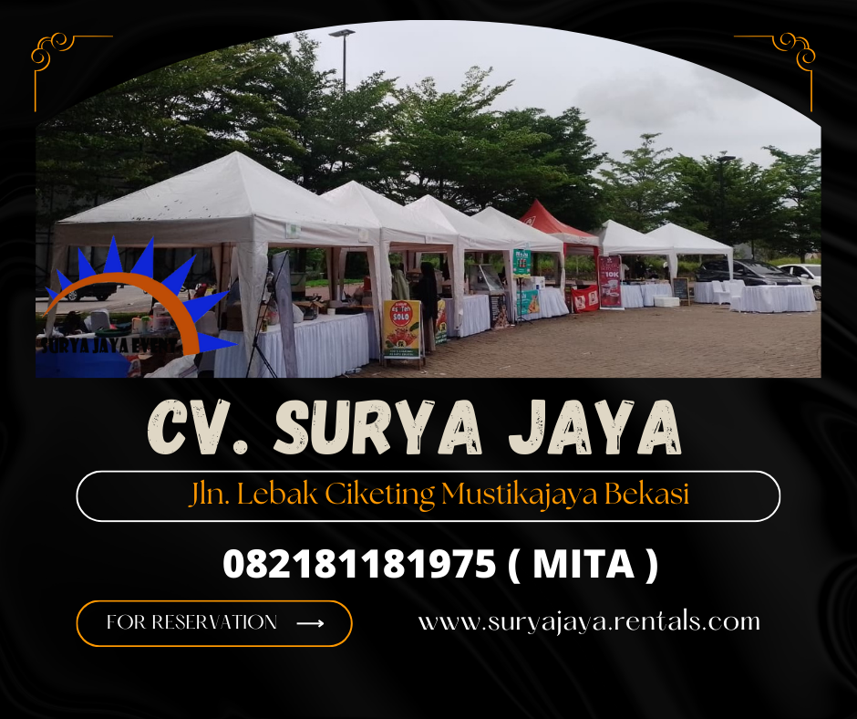 Sewa Tenda Bazar,Meja Kotak,Kursi,Panggung,Podium,Backdrop Jakarta