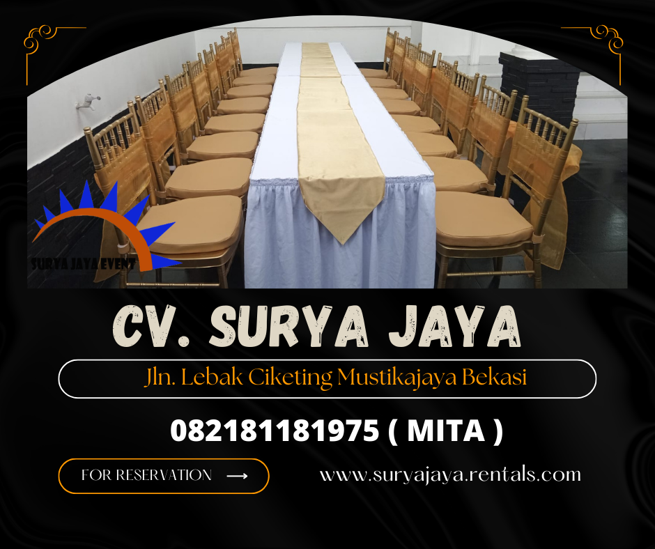 Rental Kursi Tiffany,Meja Kotak,Siap Kirim Area Jakarta