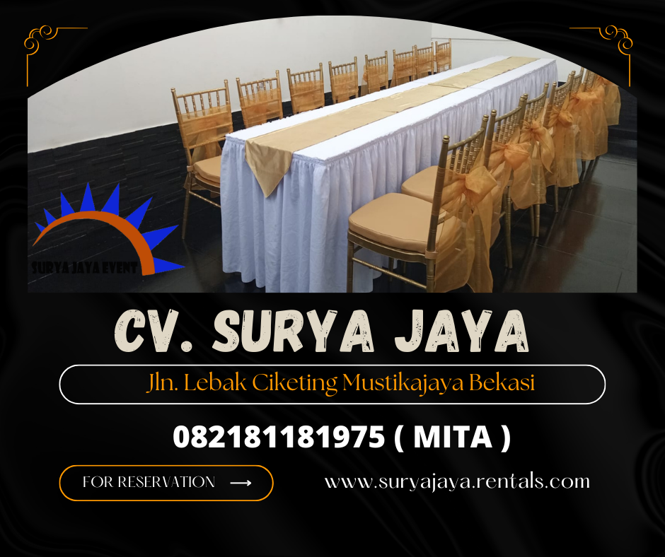 Rental Kursi Tiffany,Meja Kotak,Siap Kirim Area Jakarta