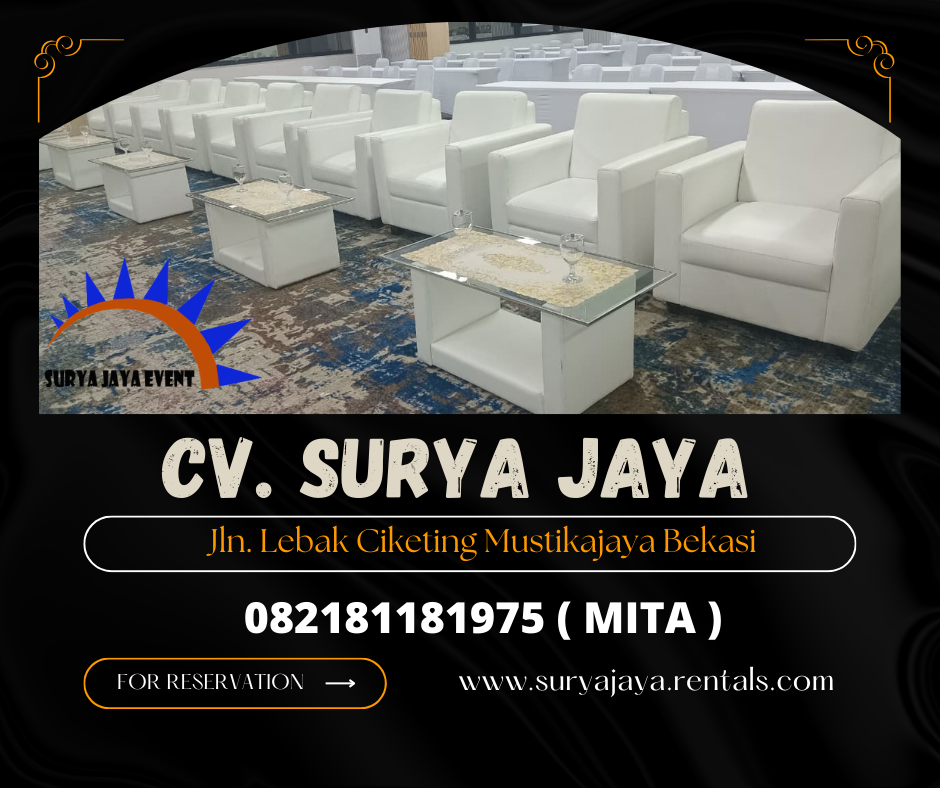 Rental Sofa Dan Meja Kaca VIP Putih Event IPB Bogor