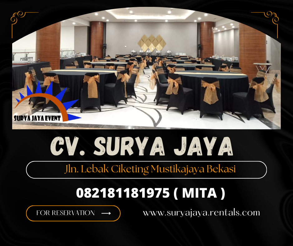 MENYEWAKAN MEJA BUNDAR COVER HITAM AREA BEKASI