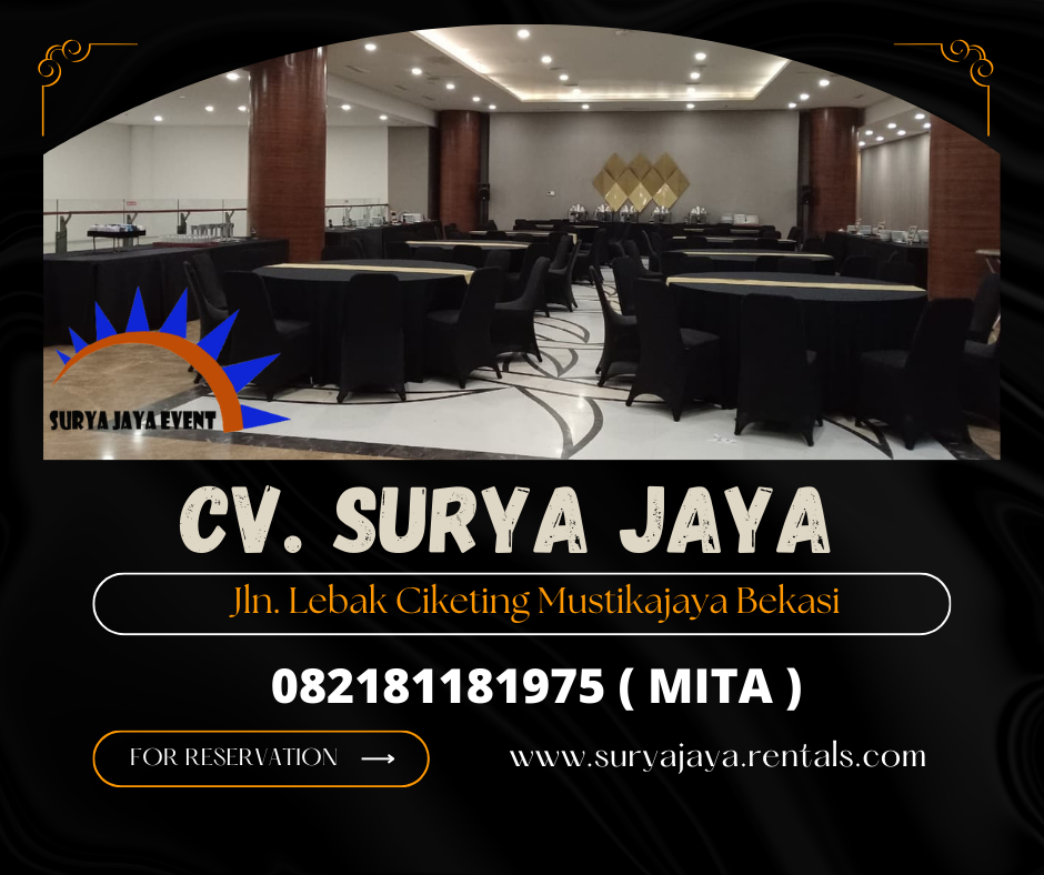 MENYEWAKAN MEJA BUNDAR COVER HITAM AREA BEKASI