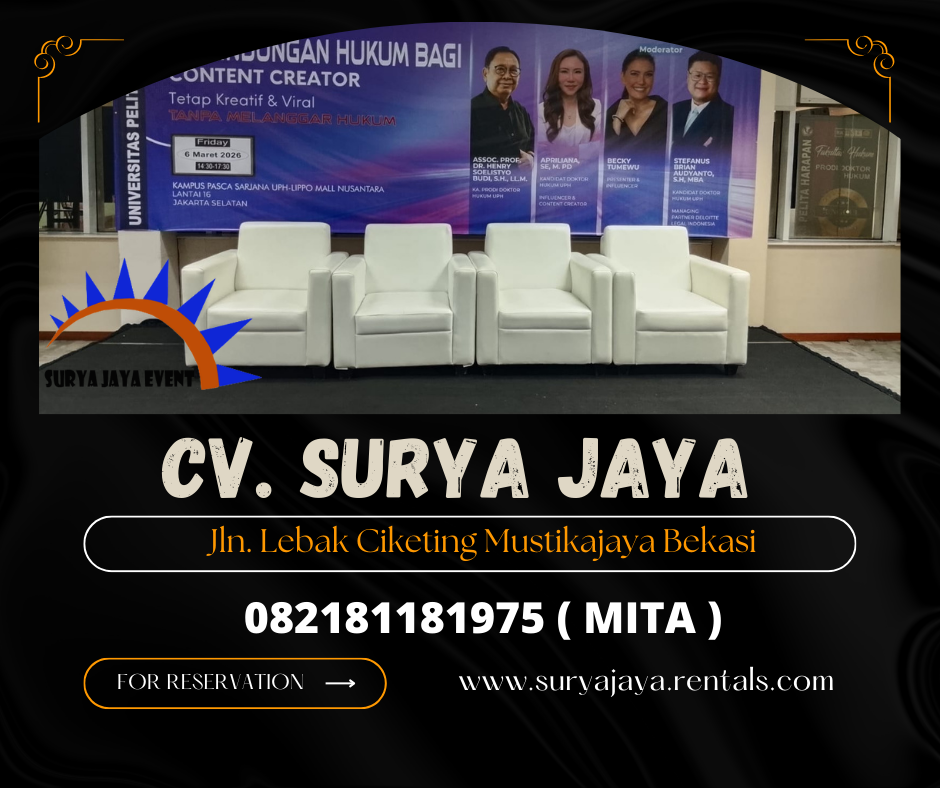 Sewa Sofa Putih Type Minimalis Kotak Jakarta