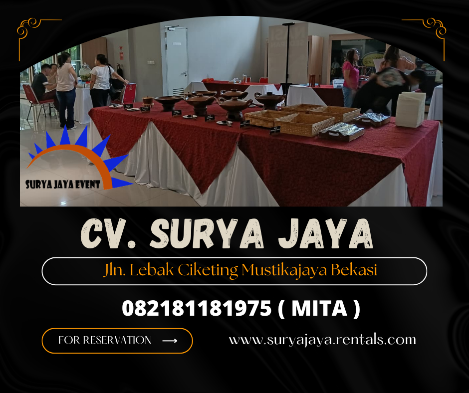 Rental Meja Bundar,Meja Kotak Cover Skirting Jakarta