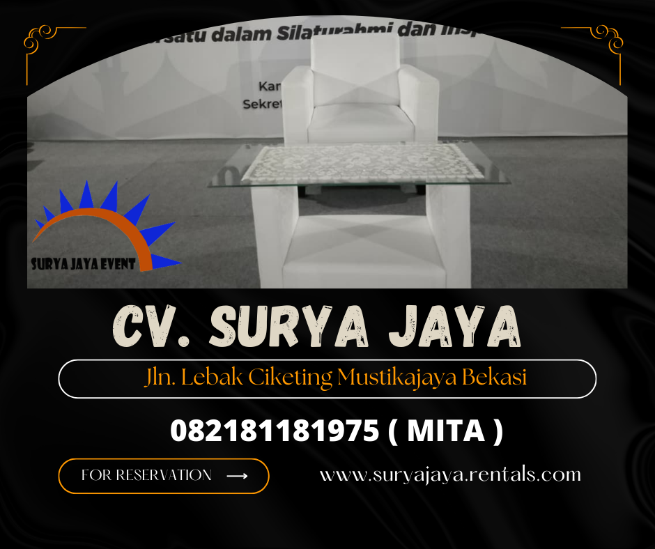 Rental Sofa Meja VIP Kaca Putih Wilayah Jakarta