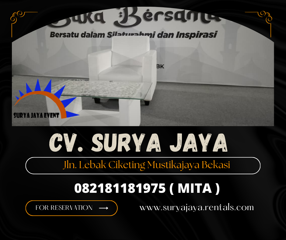 Rental Sofa Meja VIP Kaca Putih Wilayah Jakarta