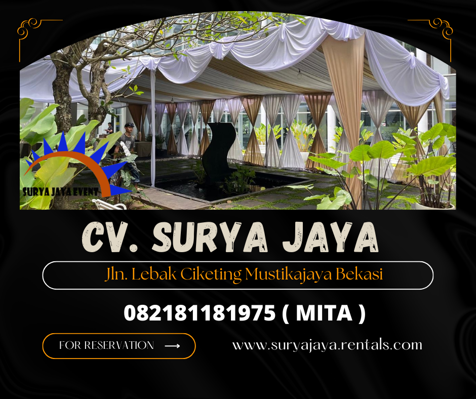 Sewa Tenda Serut Kain Putih Gold Area Bogor