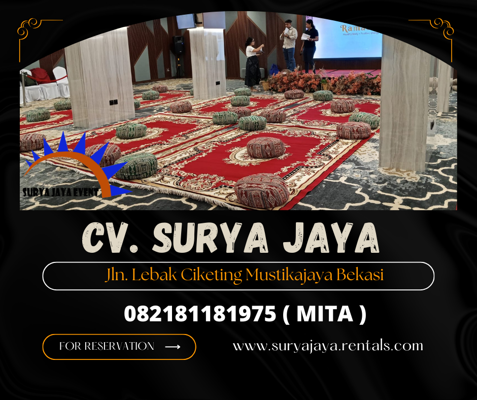 RENTAL KARPET LESEHAN MERAH PLUS BANTALAN DI DEPOK