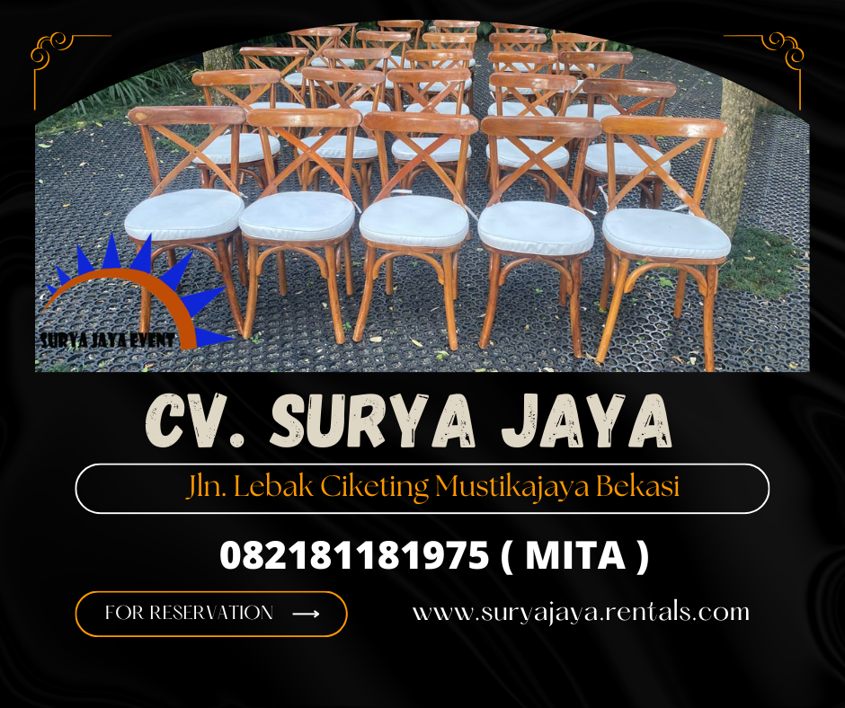 RENTAL KURSI KAYU CROSSBACK UNIK DI JAKARTA