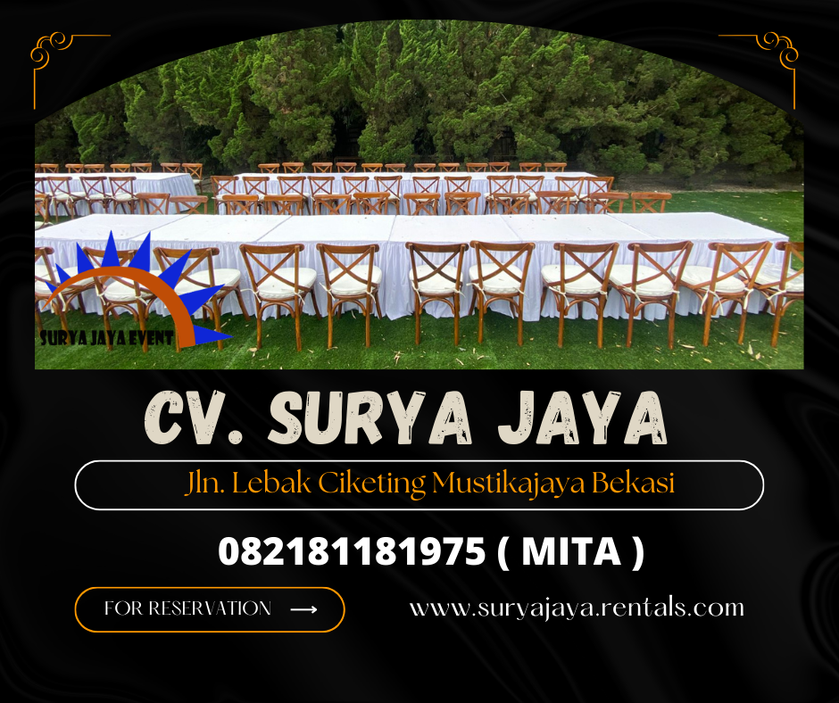 RENTAL KURSI KAYU CROSSBACK UNIK DI JAKARTA