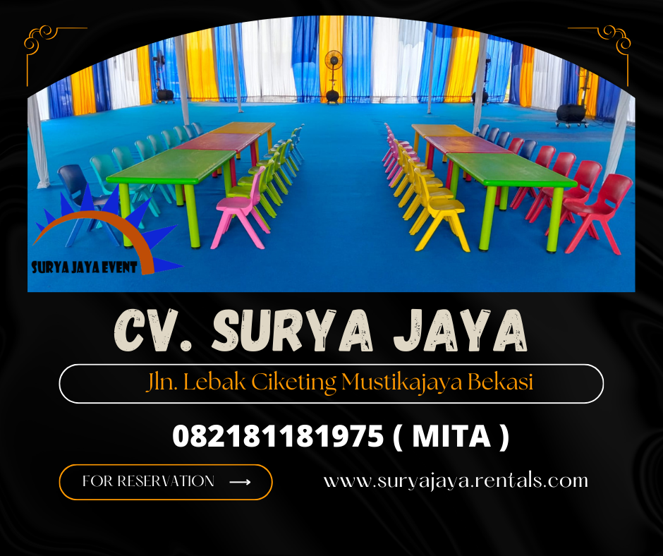 Rental Kursi Anak Plastik Kokoh Warna Warni Area Jakarta