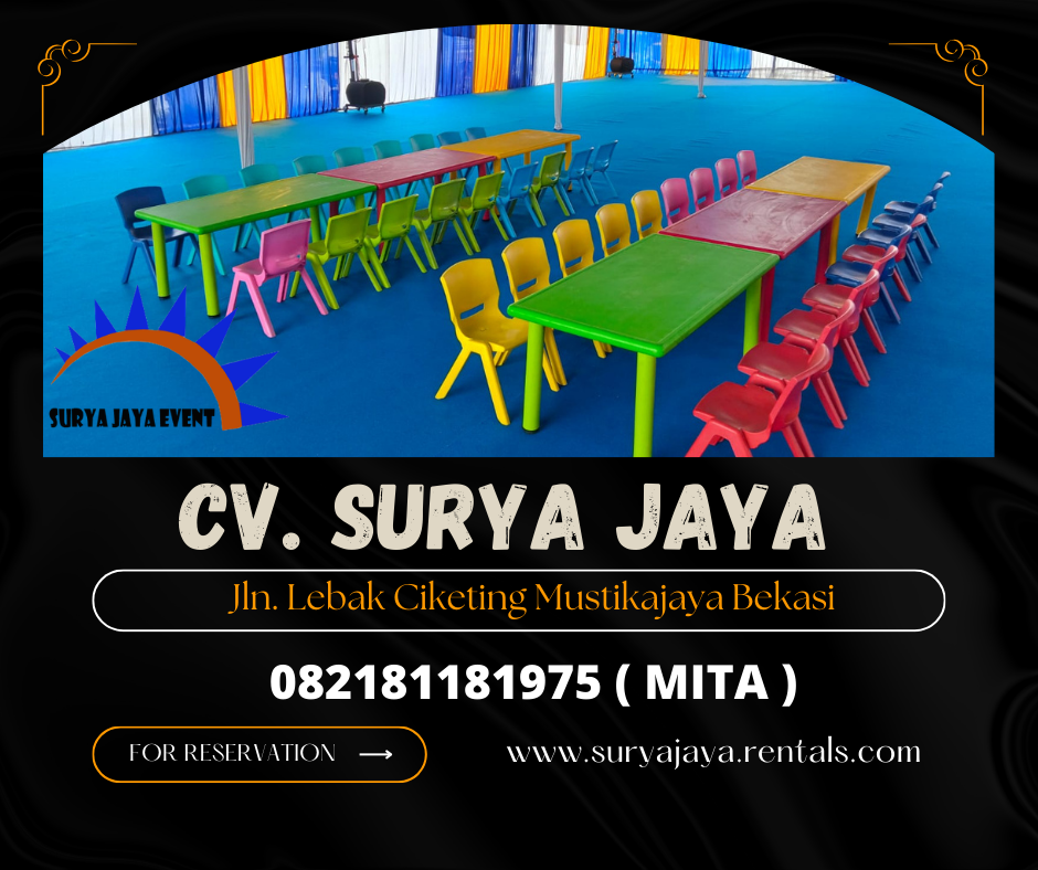 Rental Kursi Anak Plastik Kokoh Warna Warni Area Jakarta