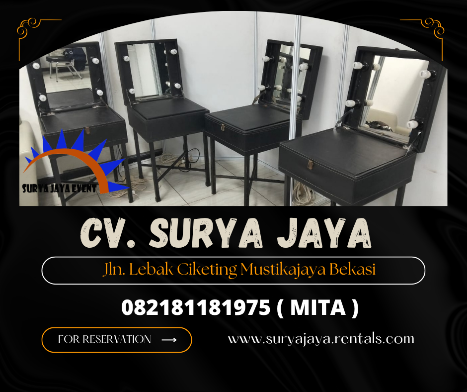 Sewa Meja Rias Portable Hitam Area Jakarta