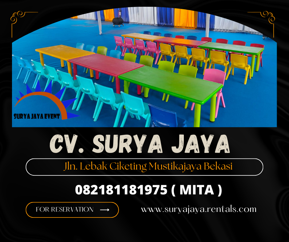 Rental Kursi Anak Plastik Kokoh Warna Warni Area Jakarta